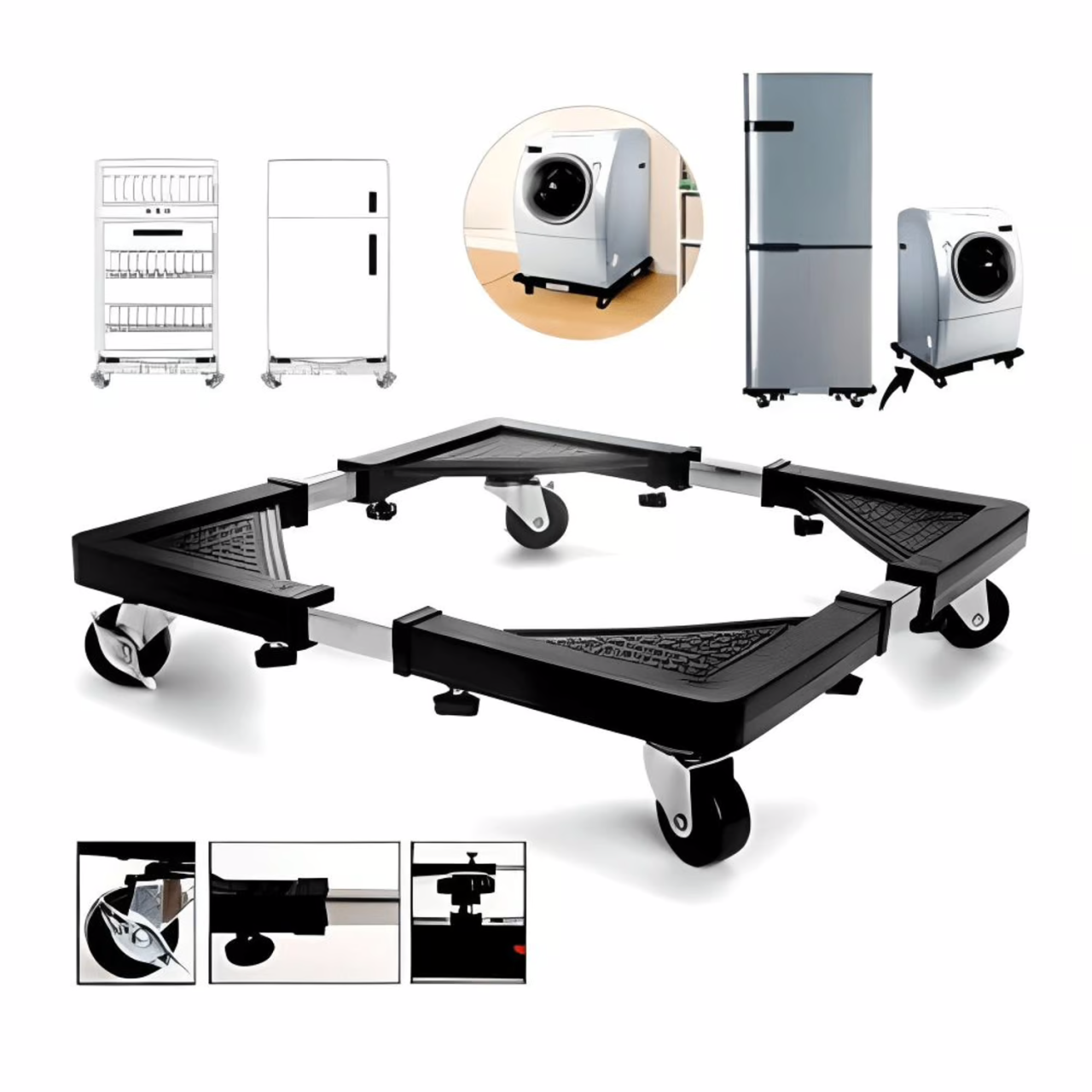 Base Móvil Ajustable para Muebles y Electrodomésticos – Solución Versátil para el Hogar